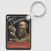 Antiek productlabel, Ayer's Sarsaparilla-drank Sleutelhanger (Achterkant)