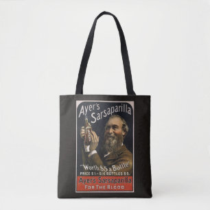 Antiek Productlabel, Ayer's Sarsaparilla Drank Tote Bag