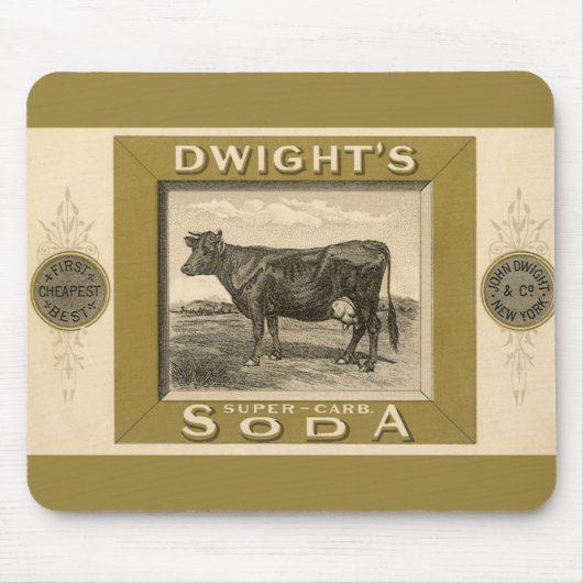 Antiek productlabel, Dwight's Bicarbonated Soda Muismat (Voorkant)