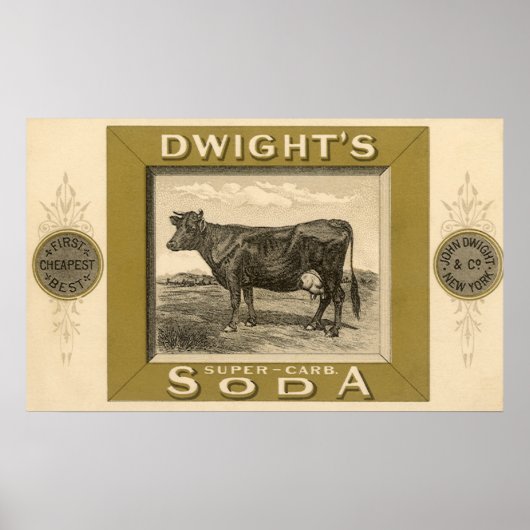 Antiek productlabel, Dwight's Bicarbonated Soda Poster (Voorkant)