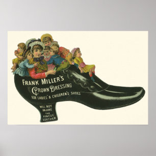 Antiek productlabel, Frank Miller's Schoensmeer Poster