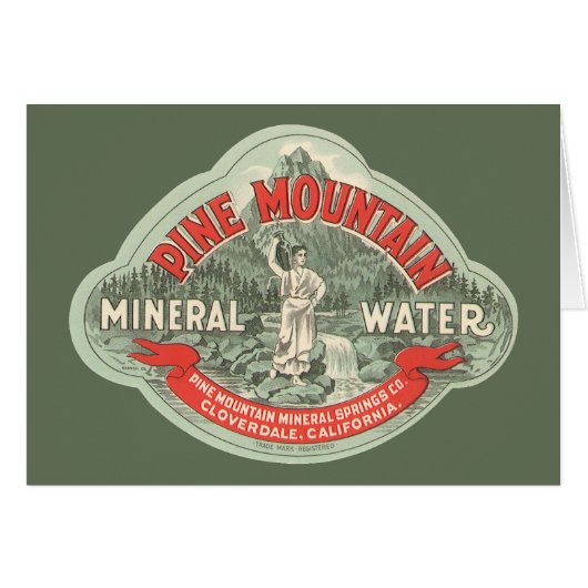 Antiek Productlabel, Pine Mountain Mineraalwater (Voorkant Horizontaal)