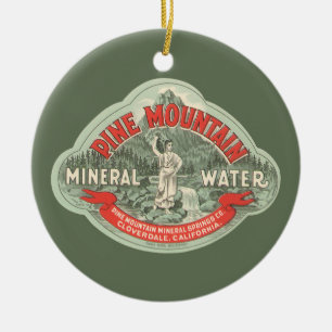 Antiek Productlabel, Pine Mountain Mineraalwater Keramisch Ornament