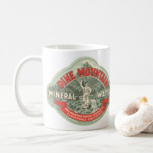 Antiek Productlabel, Pine Mountain Mineraalwater Koffiemok