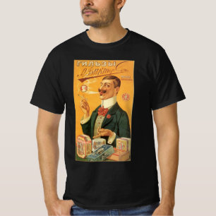 Antiek productlabel, Russische sigarettentabak T-shirt