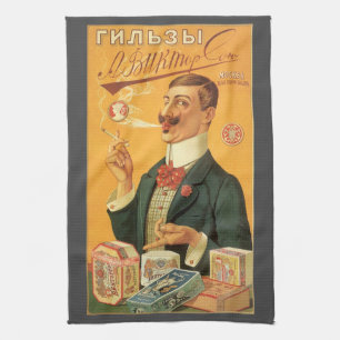 Antiek productlabel, Russische sigarettentabak Theedoek