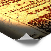 Antiek psalms en Rozen afdrukken Poster (Hoek)