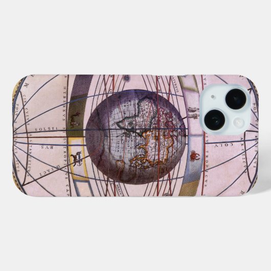 Antiek Ptolemaic Solar System, Andreas Cellarius Case-Mate iPhone Case (Achterkant (horizontaal))