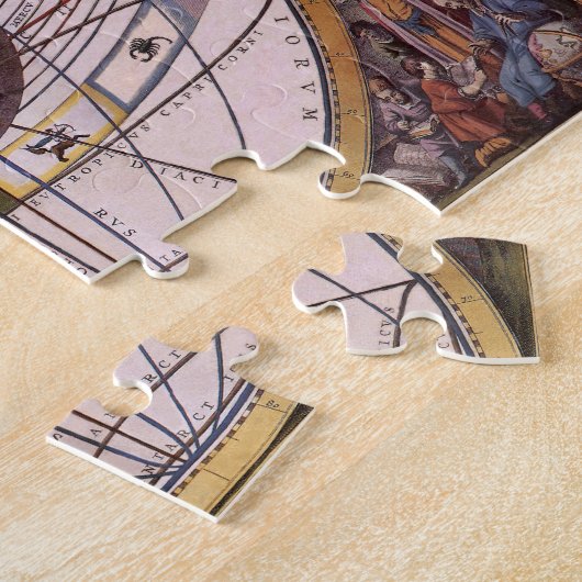 Antiek Ptolemaic Solar System, Andreas Cellarius Legpuzzel (Zijkant)