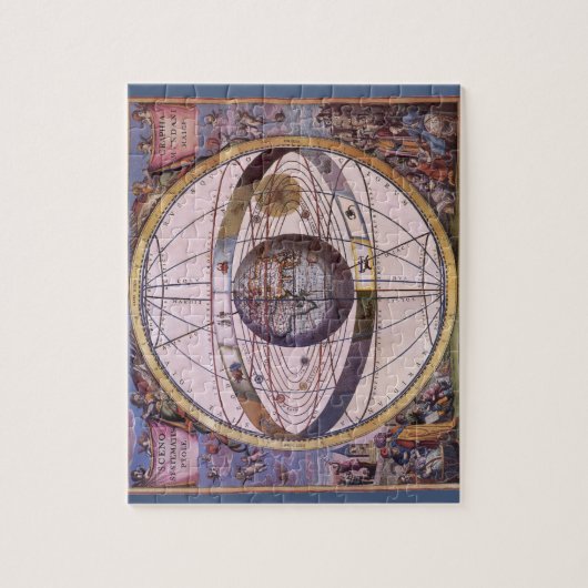 Antiek Ptolemaic Solar System, Andreas Cellarius Legpuzzel (Verticaal)