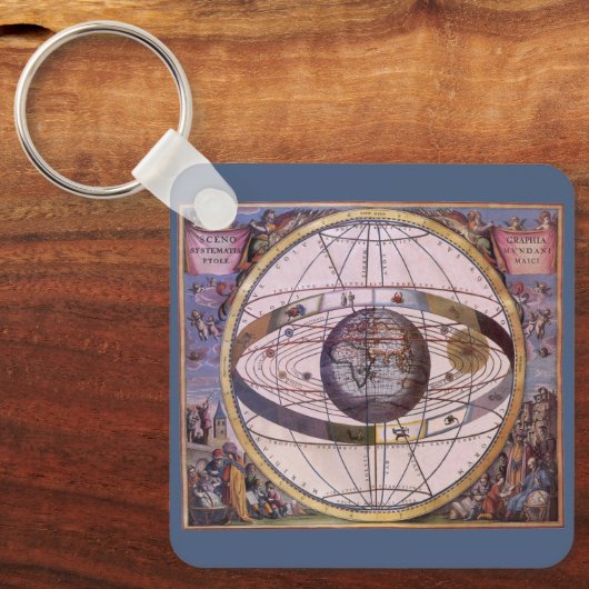 Antiek Ptolemaic Solar System, Andreas Cellarius Sleutelhanger (Voorkant)