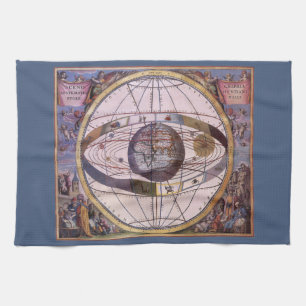 Antiek Ptolemaic Solar System, Andreas Cellarius Theedoek