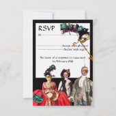 ANTIEK PUPPETS MASQUERADE COSTUME PARTY RSVP KAART (Achterkant)