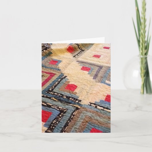 Antiek quilt blokhut ontwerp kaart (Voorkant)