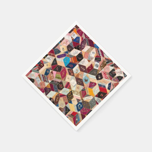 Antiek quilt cocktailservetten servetten (Hoek)