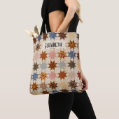 Antiek quilt | Patchwork patroon van LeMoyne Star Tote Bag (Dichtbij)