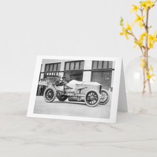 Antiek Raceauto, 1910s Kaart (Gele Bloem)