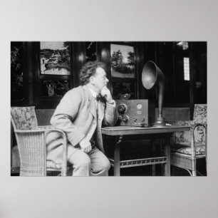 Antiek radio, begin jaren 1900 poster