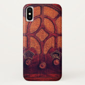 Antiek radio hout art deco kathedraal bruin Case-Mate iPhone case (Achterkant)