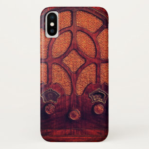 Antiek radio hout art deco kathedraal bruin Case-Mate iPhone case
