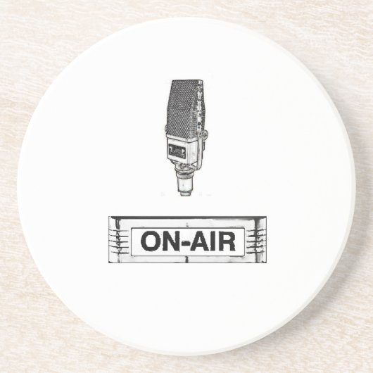 Antiek radio Mic On-Air Light Onderzetter (Voorkant)