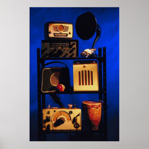 Antiek radio poster
