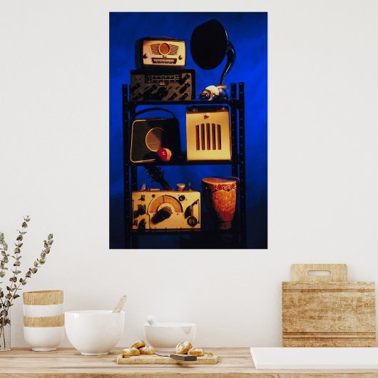 Antiek radio poster (Keuken)