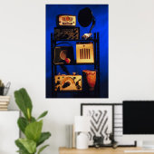 Antiek radio poster (Thuiskantoor)