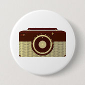 Antiek radio ronde button 7,6 cm (Voorkant)