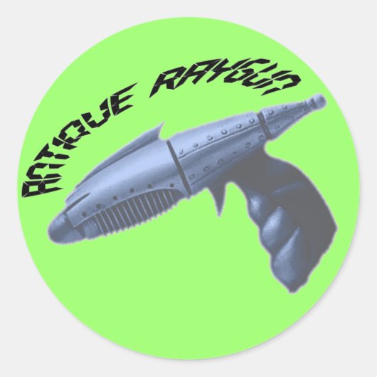 Antiek Raygun Groene Sticker (Voorkant)