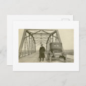 Antiek Real Photo Man met auto Briefkaart (Voorkant / Achterkant)