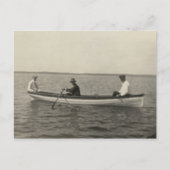 Antiek Real Photo Old Friends Boating Briefkaart (Voorkant)