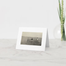 Antiek Real Photo Old Friends Boating