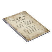 Antiek receptenrand met perkamenttextuur notitieboek (Rechterzijde)