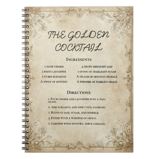 Antiek receptenrand met perkamenttextuur notitieboek (Voorkant)