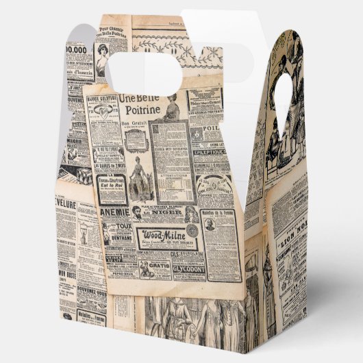 Antiek reclamebladen ontkoppelen bedankdoosjes (Geopend)