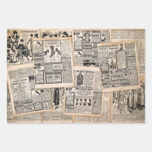Antiek reclamebladen ontkoppelen inpakpapier vel (Voorkant)