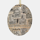 Antiek reclamebladen ontkoppelen keramisch ornament (Rechts)