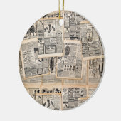 Antiek reclamebladen ontkoppelen keramisch ornament (Links)