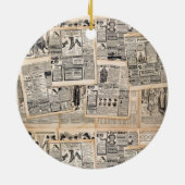 Antiek reclamebladen ontkoppelen keramisch ornament (Achterkant)