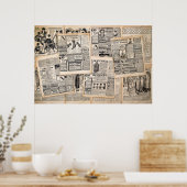 Antiek reclamebladen ontkoppelen poster (Keuken)