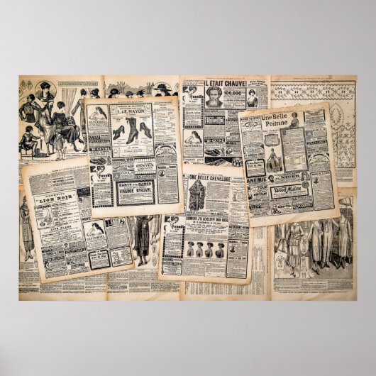 Antiek reclamebladen ontkoppelen poster (Voorkant)