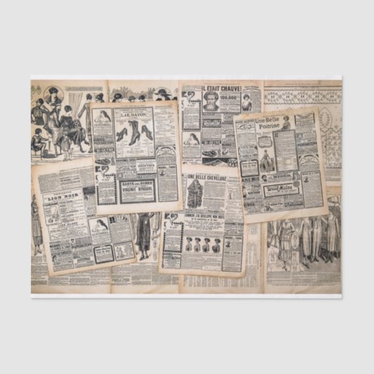 Antiek reclamebladen ontkoppelen tissuepapier (Voorkant)