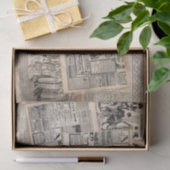 Antiek reclamebladen ontkoppelen tissuepapier (Geschenk)