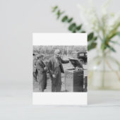 Antiek recordspeler, jaren '30 briefkaart (Staand voorkant)