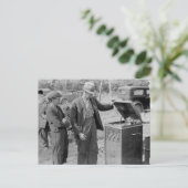 Antiek recordspeler, jaren '30 briefkaart (Staand voorkant)