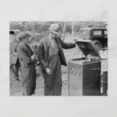 Antiek recordspeler, jaren '30 briefkaart (Voorkant)