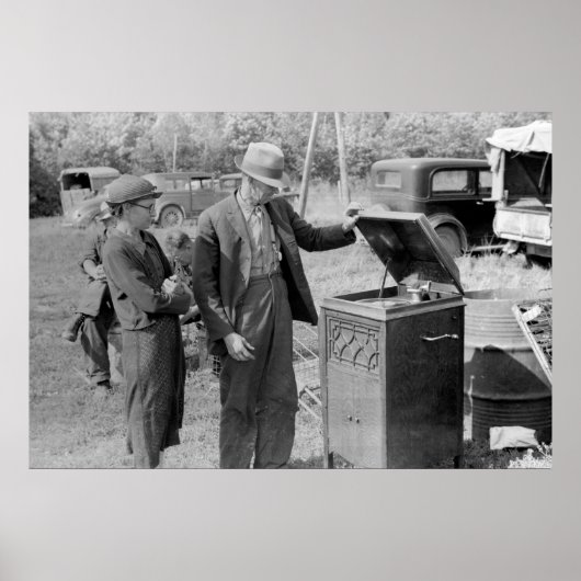 Antiek recordspeler, jaren '30 poster (Voorkant)