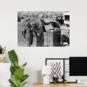 Antiek recordspeler, jaren '30 poster (Thuiskantoor)