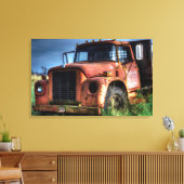 Antiek Red International Pickup Truck Canvas Afdruk (Insitu (Woonkamer))